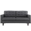 Empress Upholstered Fabric Loveseat by Modway| Gray