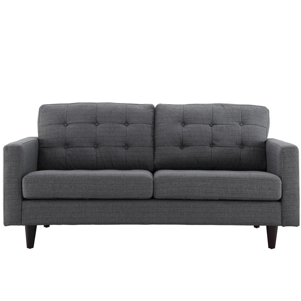 Empress Upholstered Fabric Loveseat by Modway| Gray