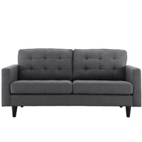 Empress Upholstered Fabric Loveseat by Modway| Gray