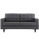 Empress Upholstered Fabric Loveseat by Modway| Gray