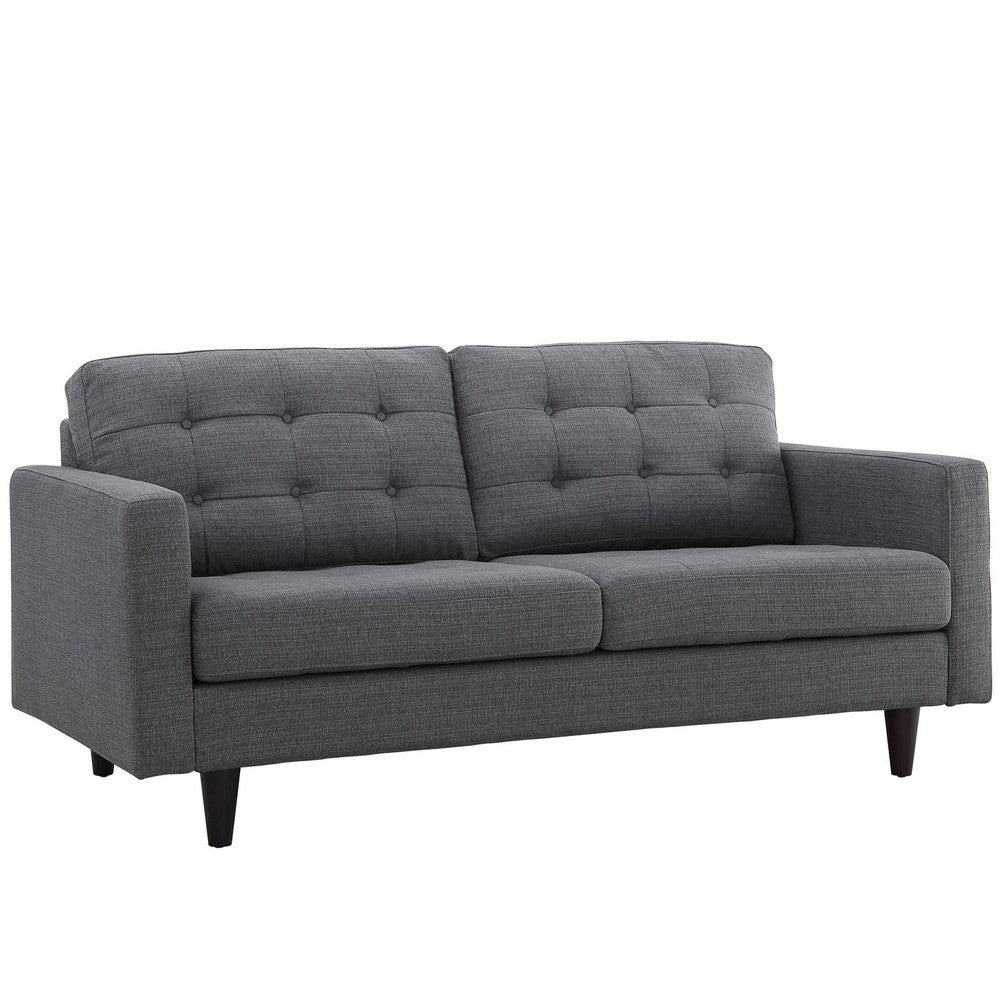 Empress Upholstered Fabric Loveseat by Modway| Gray