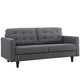 Empress Upholstered Fabric Loveseat by Modway| Gray