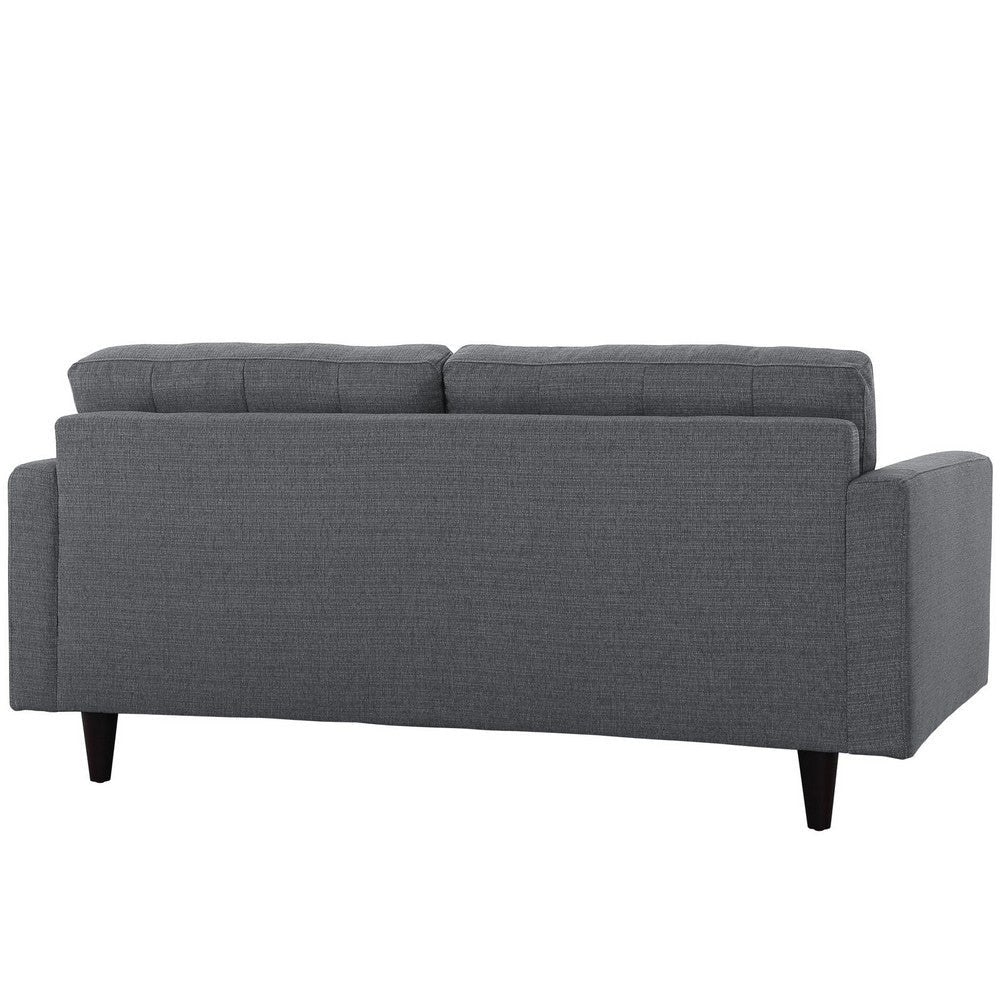 Modway Empress Loveseat In Mid-Century Modern Upholstered Fabric Gray MDY-EEI-1547-DOR