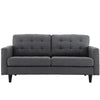 Modway Empress Loveseat In Mid-Century Modern Upholstered Fabric, Gray