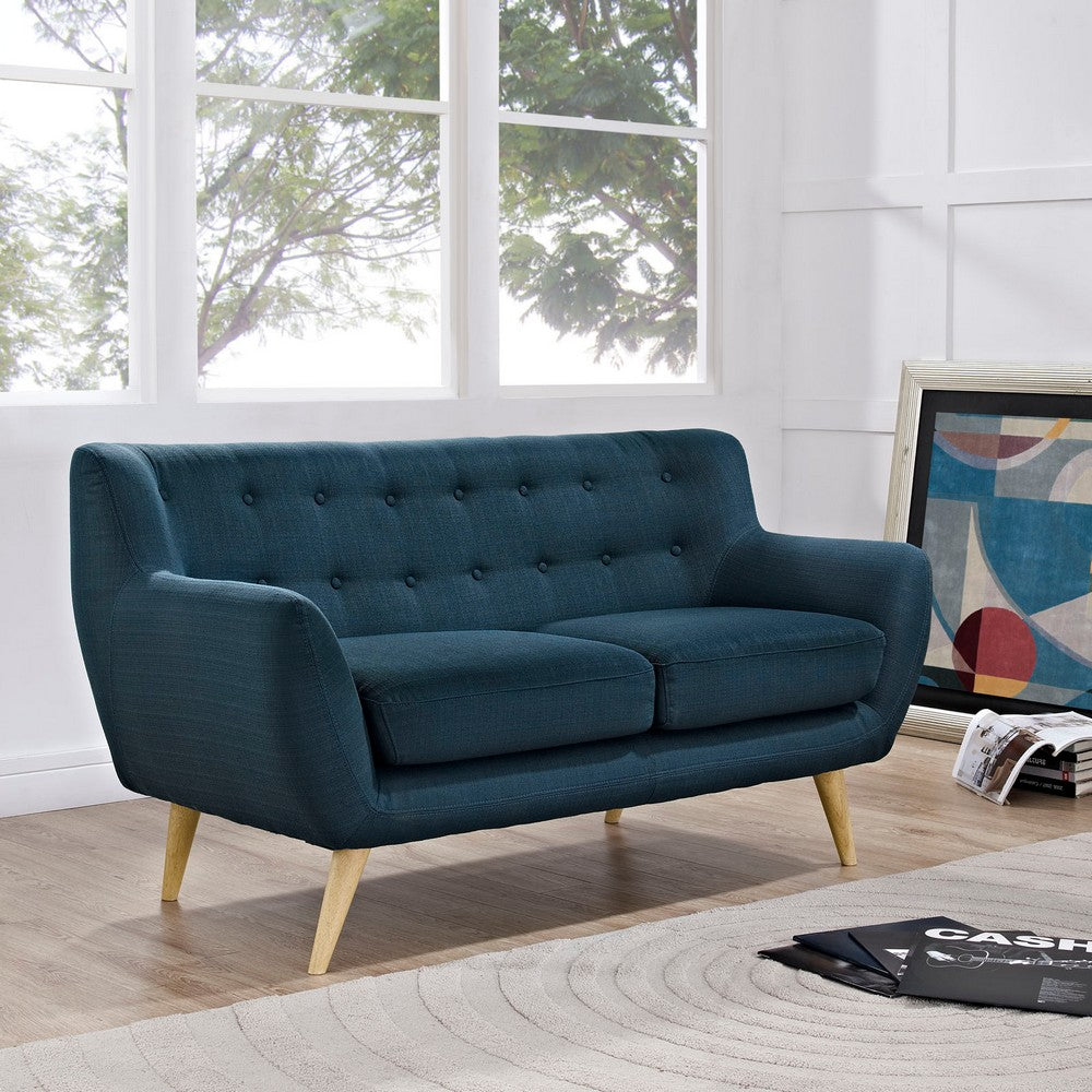 Remark Upholstered Fabric Loveseat by Modway| Azure