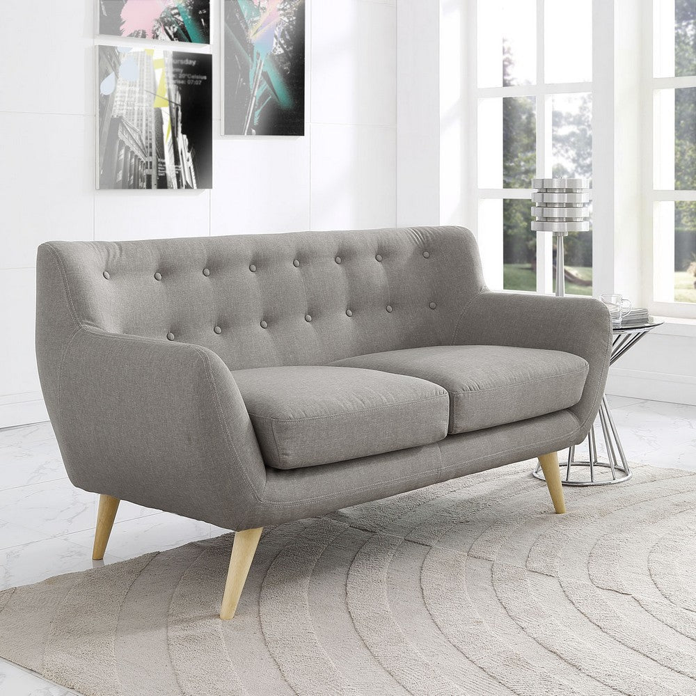 Modway Remark Mid-Century Modern Loveseat With Upholstered Fabric In Light Gray MDY-EEI-1632-LGR