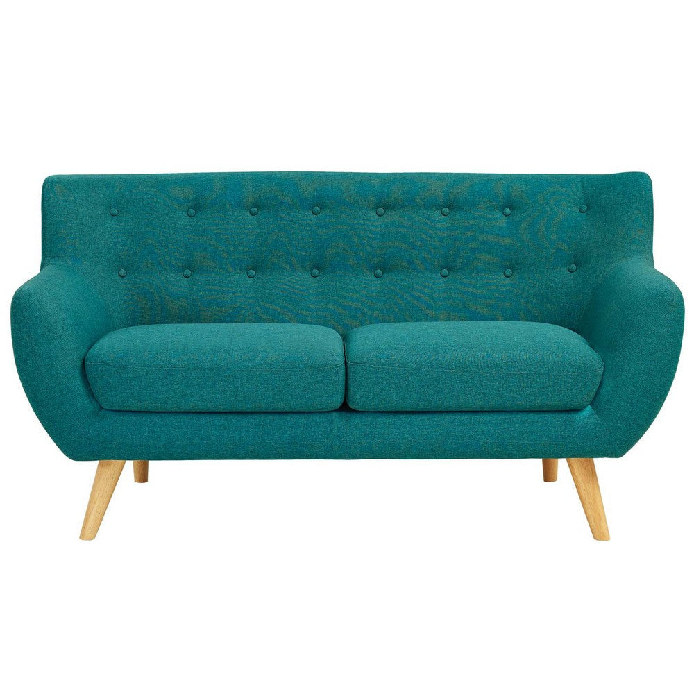 Modway Remark Mid-Century Modern Loveseat With Upholstered Fabric In Teal MDY-EEI-1632-TEA