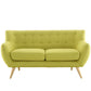 Modway Remark Mid-Century Modern Loveseat With Upholstered Fabric In Wheatgrass