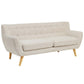 Modway Remark Mid-Century Modern Sofa With Upholstered Fabric In Beige MDY-EEI-1633-BEI