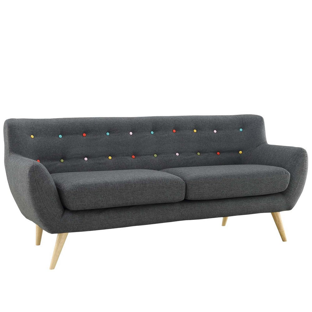 Modway Remark Mid-Century Modern Sofa With Upholstered Fabric In Gray MDY-EEI-1633-GRY