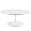 Modway Lippa Mid-Century Modern 36" Round Fiberglass Coffee Table in White