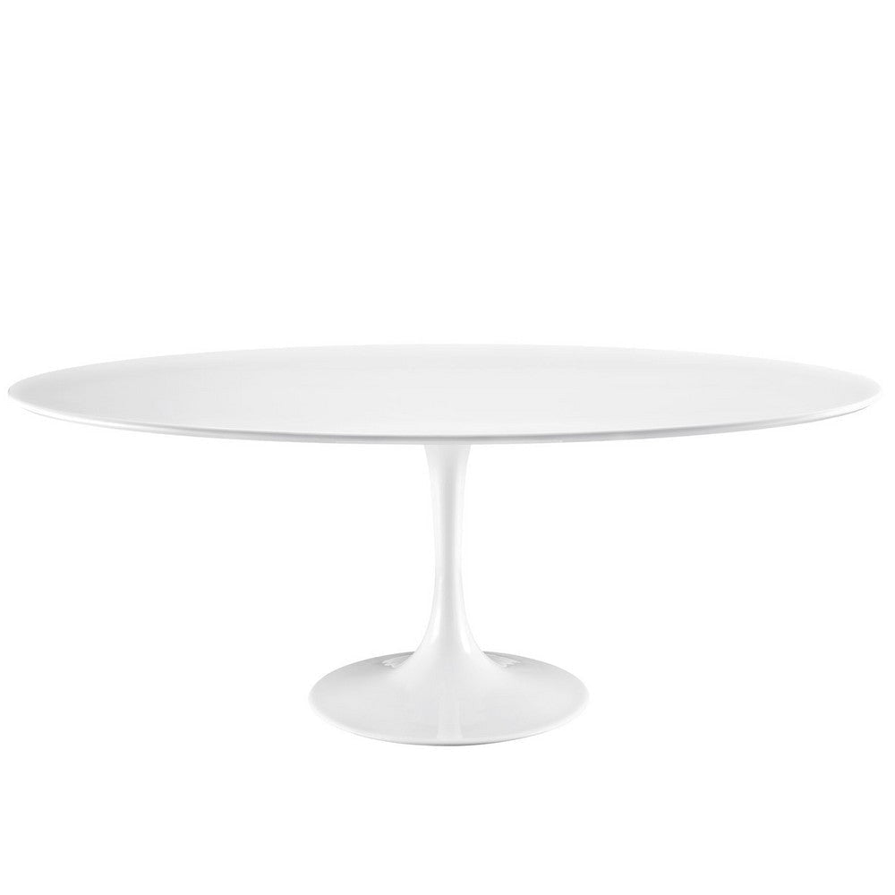 Lippa 78" Oval Wood Top Dining Table, White