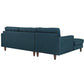 Modway Empress Mid-Century Modern Upholstered Fabric Left-Arm Facing Sectional Sofa in Azure MDY-EEI-1666-AZU