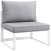 Fortuna 5 Piece Outdoor Patio Sectional Sofa Set, White Gray - No Shipping Charges