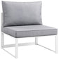 Modway Fortuna 7 Piece Outdoor Patio Sectional Sofa Set in White Gray MDY-EEI-1733-WHI-GRY-SET