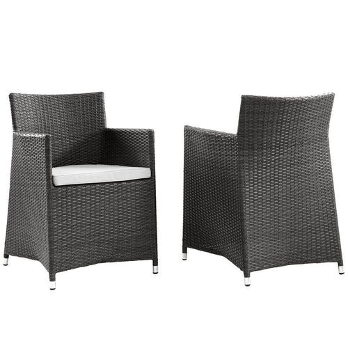Junction Outdoor Patio Wicker Armchair Set of 2 by Modway| Brown White