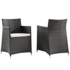 Junction Outdoor Patio Wicker Armchair Set of 2 by Modway| Brown White