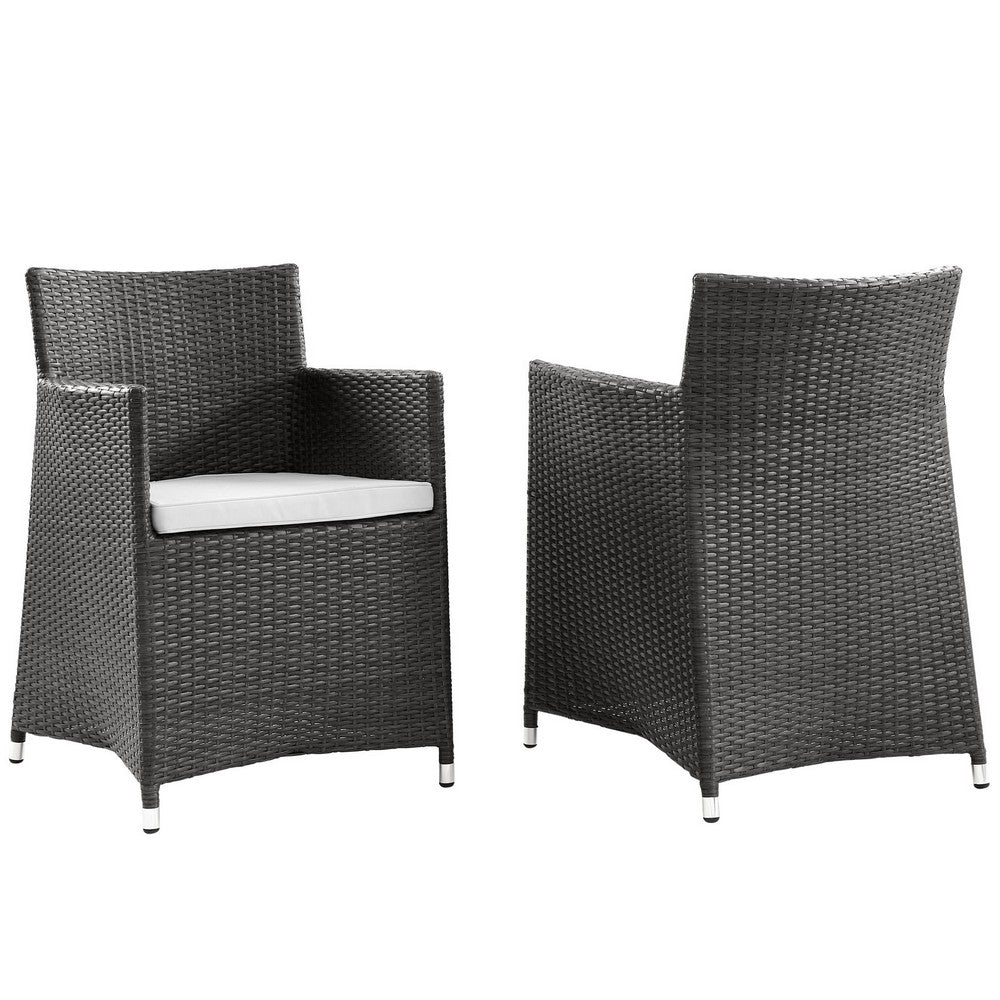 Junction Outdoor Patio Wicker Armchair Set of 2 by Modway| Brown White