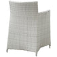 Modway Junction Wicker Rattan Outdoor Patio Two Dining Arm Chairs with Cushions in Gray White MDY-EEI-1738-GRY-WHI-SET