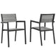 Maine Outdoor Patio Dining Armchair Set of 2 by Modway| Brown Gray