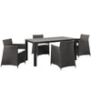 Junction 5 Piece Outdoor Patio Dining Set by Modway| Brown White
