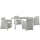 Junction 5 Piece Outdoor Patio Dining Set by Modway| Gray White