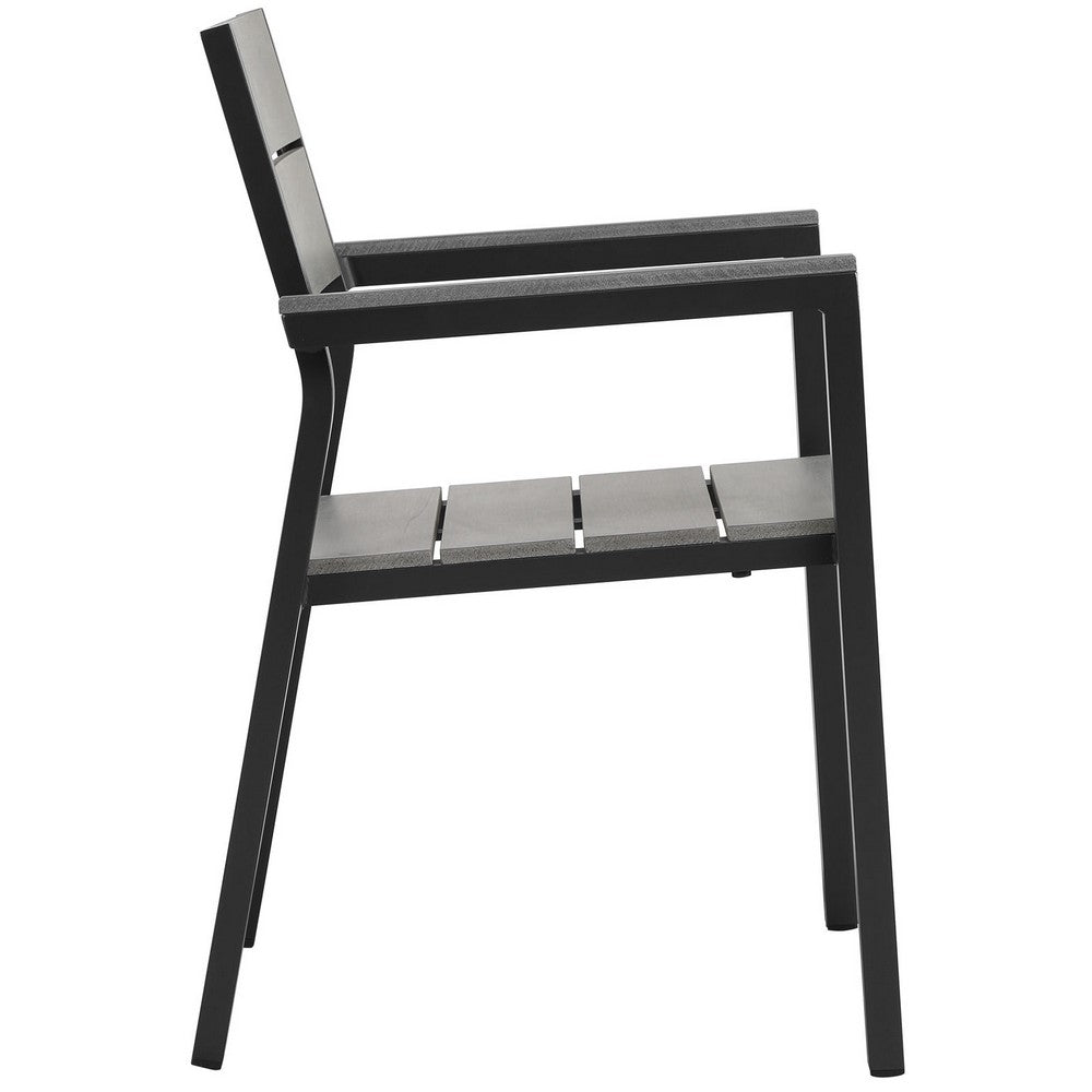 Maine 5 Piece Outdoor Patio Dining Set by Modway| Brown Gray