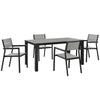 Maine 5 Piece Outdoor Patio Dining Set by Modway| Brown Gray