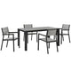 Maine 5 Piece Outdoor Patio Dining Set by Modway| Brown Gray