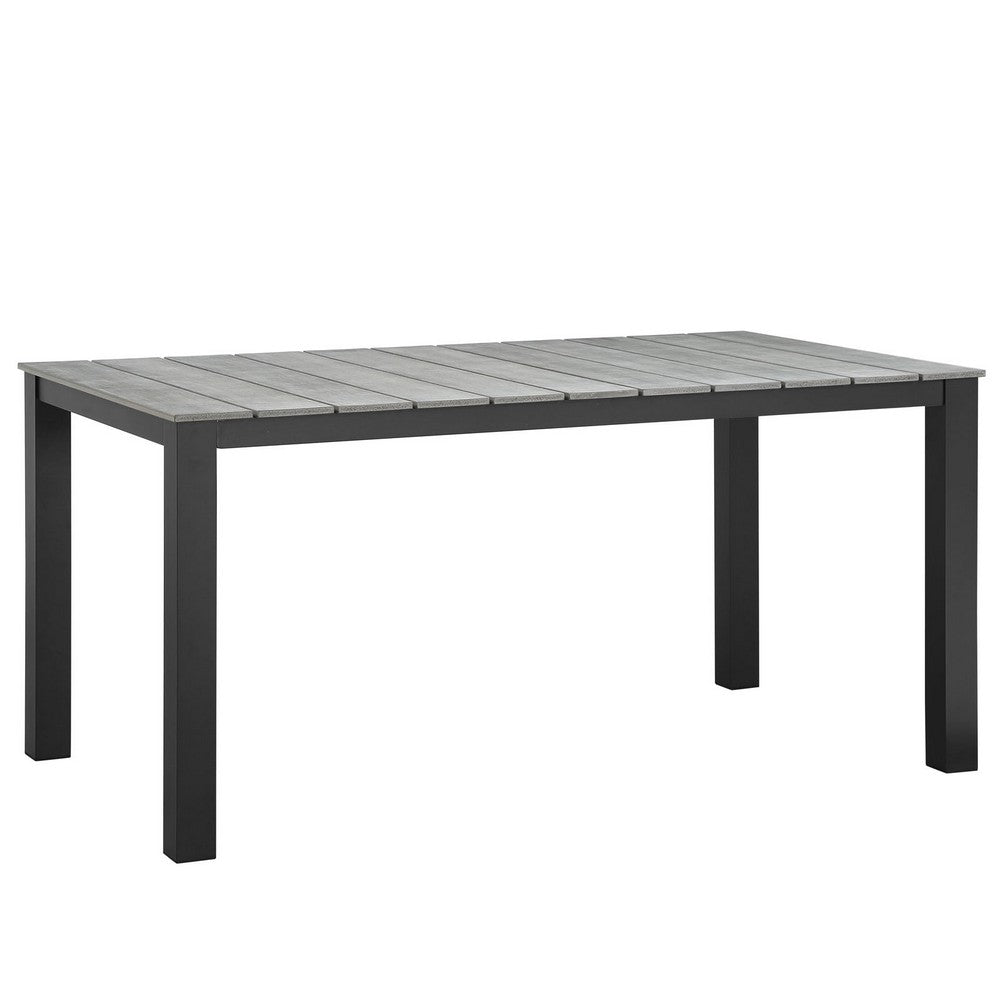 Maine 5 Piece Outdoor Patio Dining Set by Modway| Brown Gray