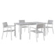 Maine 5 Piece Outdoor Patio Dining Set by Modway| White Light Gray