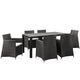 Junction 7 Piece Outdoor Patio Dining Set by Modway| Brown White