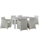 Junction 7 Piece Outdoor Patio Dining Set by Modway| Gray White