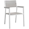 Maine 7 Piece Outdoor Patio Dining Set by Modway| White Light Gray