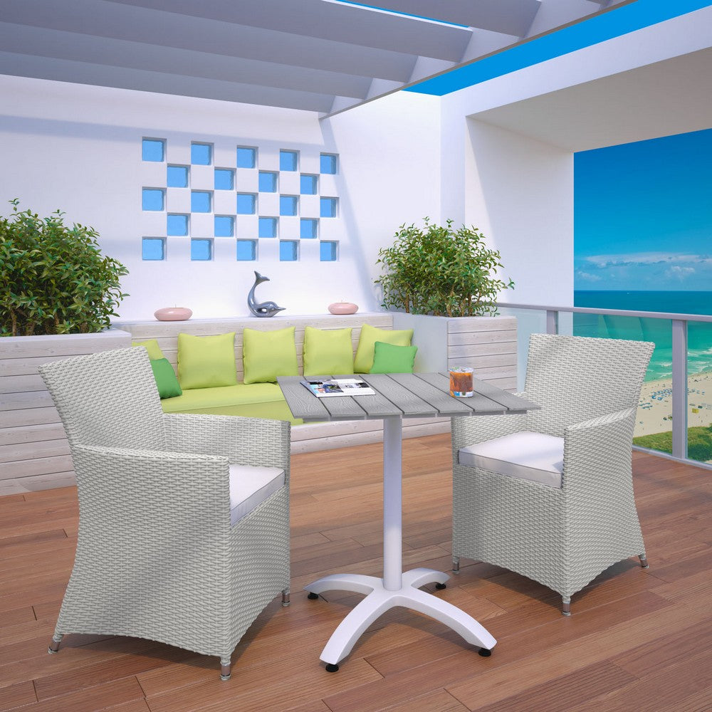 Junction 3 Piece Outdoor Patio Dining Set by Modway| Gray White