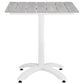 modway Maine 5-Piece Aluminum Dining Table And Chair Outdoor Patio Set in White Light Gray MDY-EEI-1761-WHI-LGR-SET