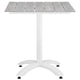 modway Maine 5-Piece Aluminum Dining Table And Chair Outdoor Patio Set in White Light Gray MDY-EEI-1761-WHI-LGR-SET