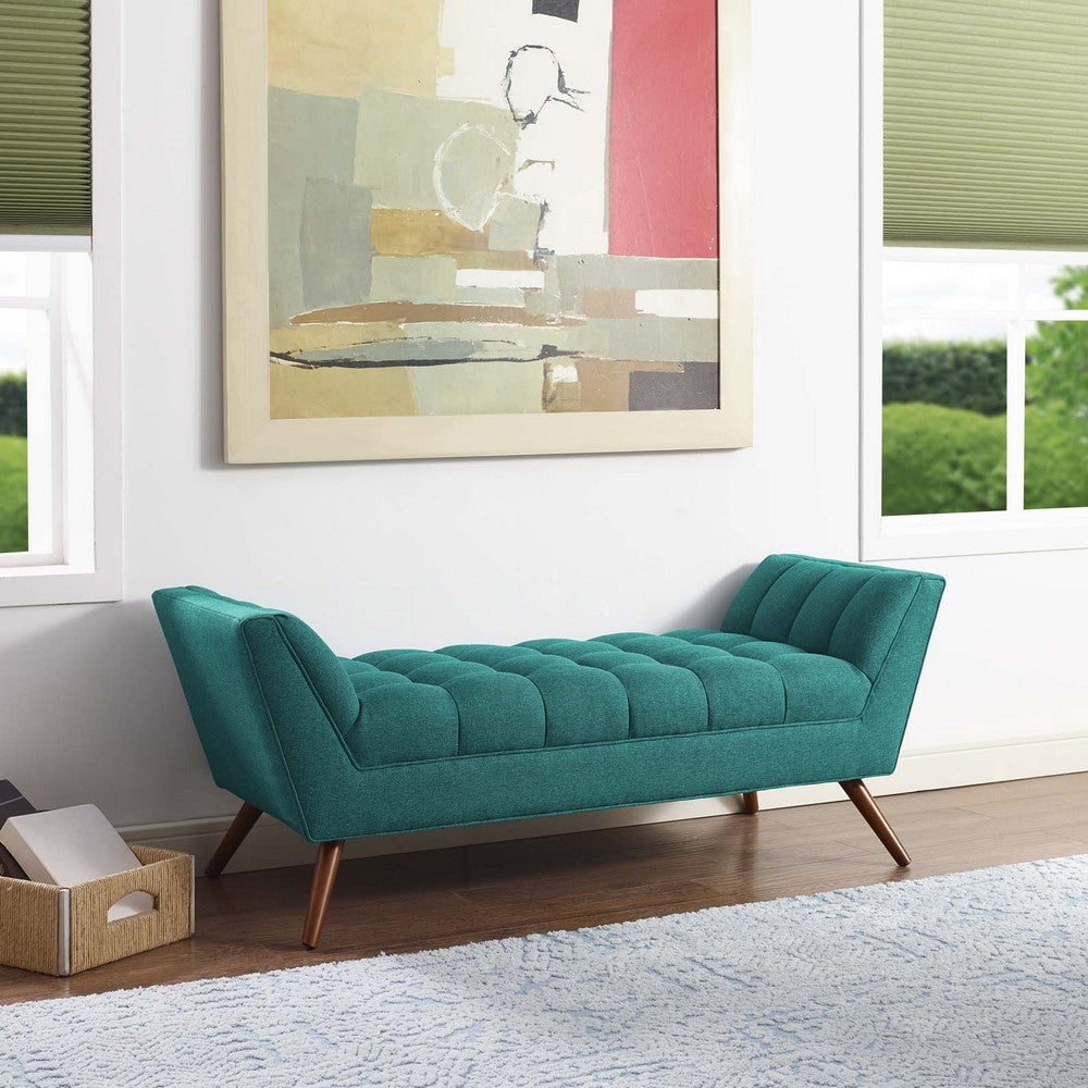 Response Medium Upholstered Fabric Bench Teal - No Shipping Charges MDY-EEI-1789-TEA