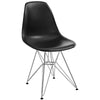 Modway Paris Mid-Century Modern Molded Plastic Steel Metal Base in Black, One Dining Chair