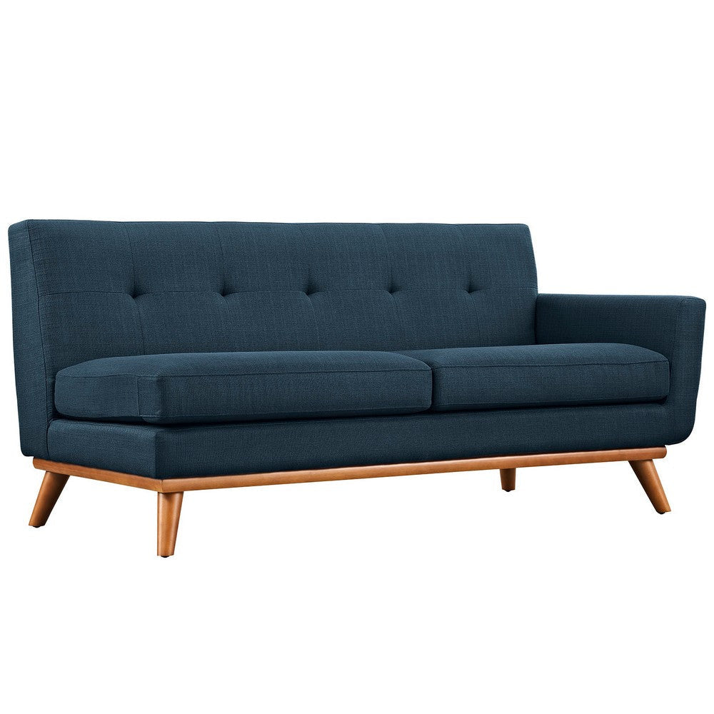 Modway Engage Mid-Century Modern Upholstered Fabric Right-Arm Loveseat in Azure