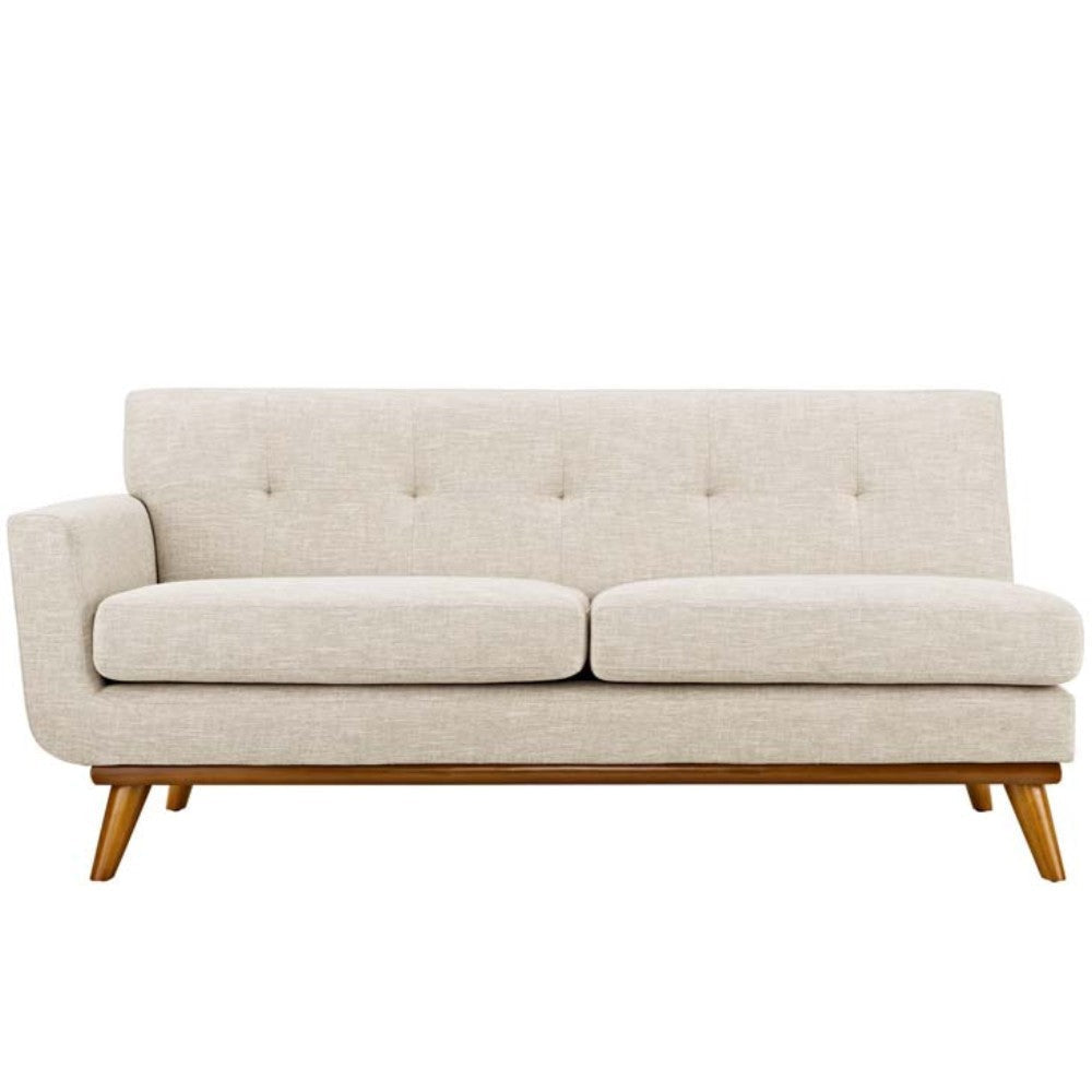 Modway Engage Right Arm Loveseat in Mid-Century Modern Upholstered Fabric Beige MDY-EEI-1792-BEI