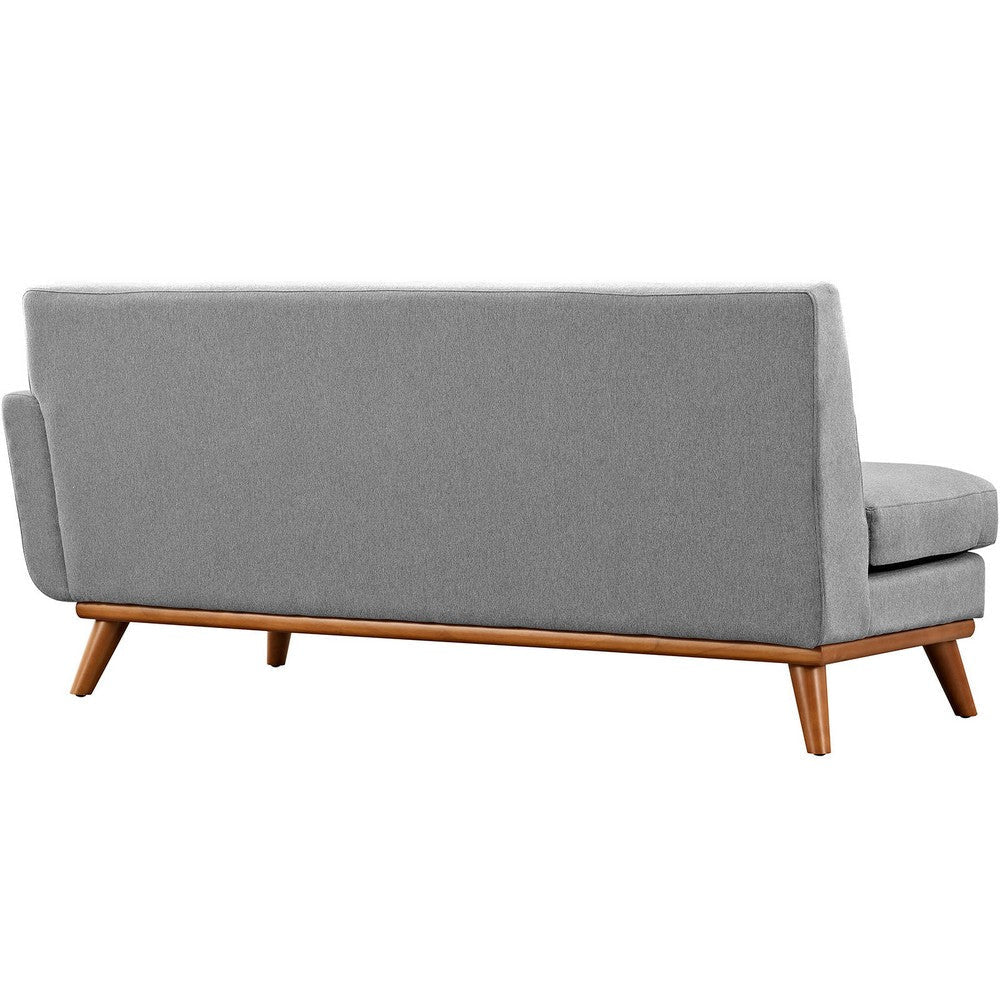 Modway Engage Mid-Century Modern Upholstered Fabric Right-Arm Loveseat in Expectation Gray MDY-EEI-1792-GRY