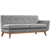 Modway Engage Mid-Century Modern Upholstered Fabric Right-Arm Loveseat in Expectation Gray