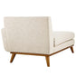 Modway Engage Mid-Century Modern Upholstered Fabric Right-Arm Chaise in Beige MDY-EEI-1794-BEI