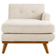 Modway Engage Mid-Century Modern Upholstered Fabric Right-Arm Chaise in Beige MDY-EEI-1794-BEI