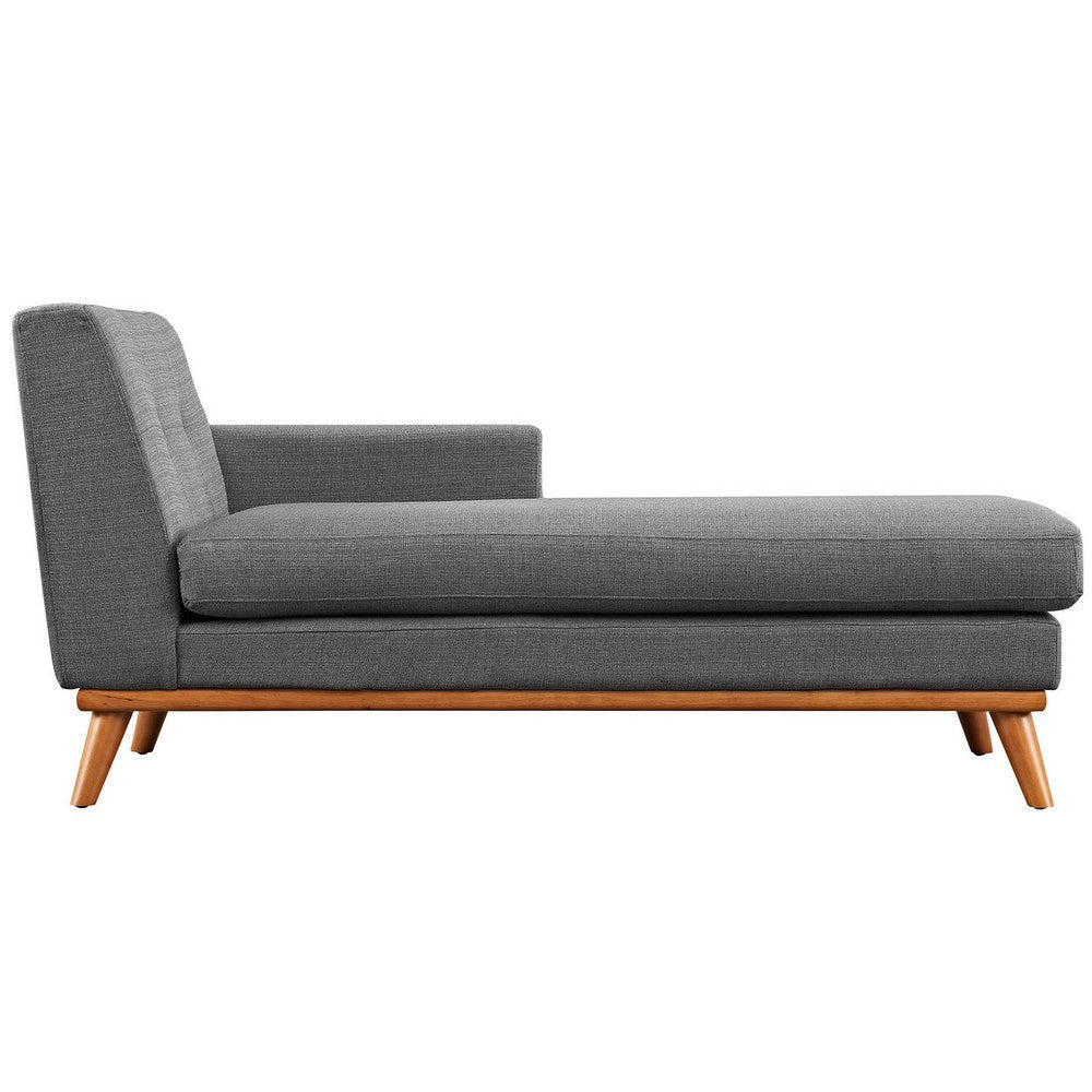 Modway Engage Mid-Century Modern Upholstered Fabric Right-Arm Chaise in Gray MDY-EEI-1794-DOR