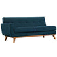 Modway Engage Left Arm Loveseat in Mid-Century Modern Upholstered Fabric Azure