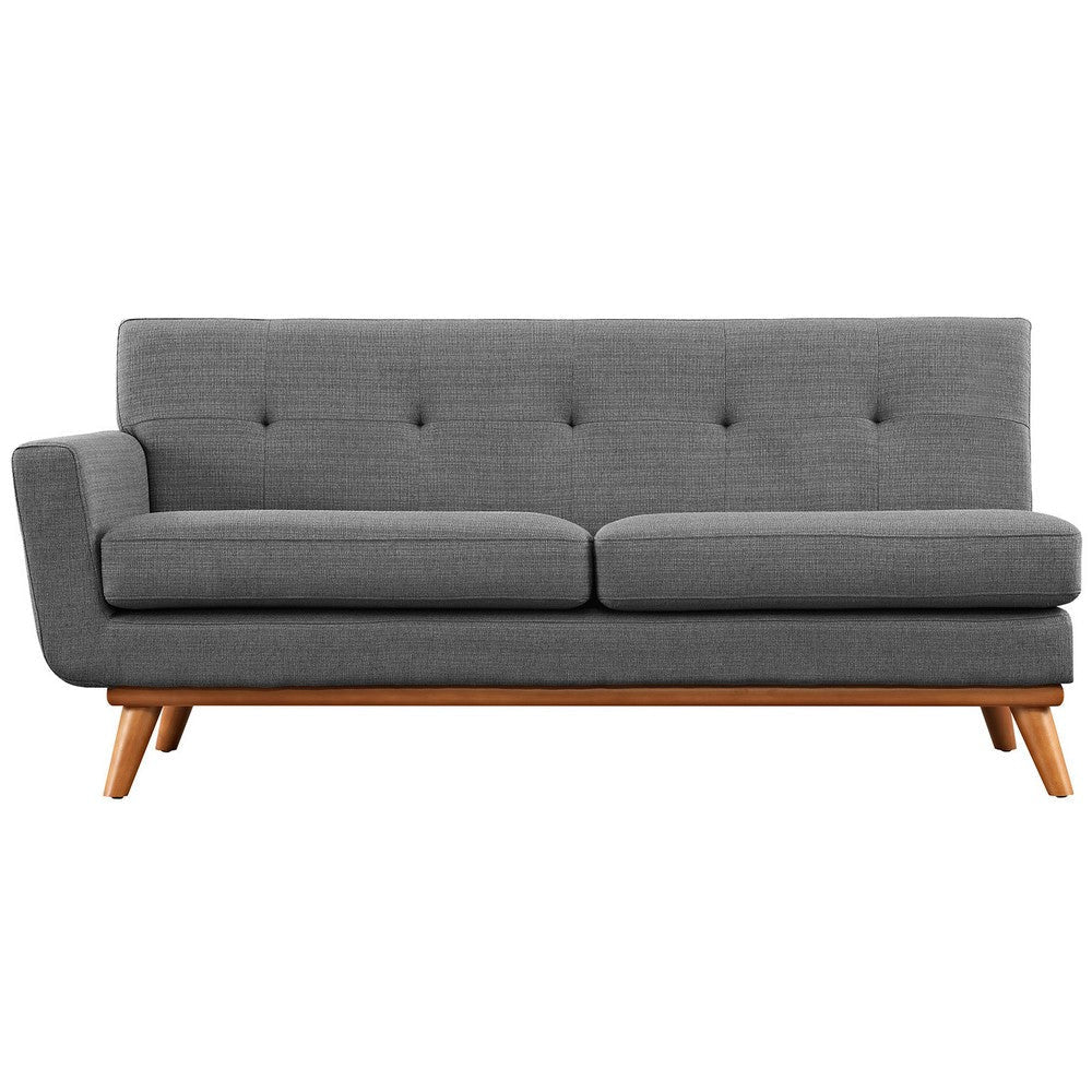 Modway Engage Left Arm Loveseat in Mid-Century Modern Upholstered Fabric Gray MDY-EEI-1795-DOR