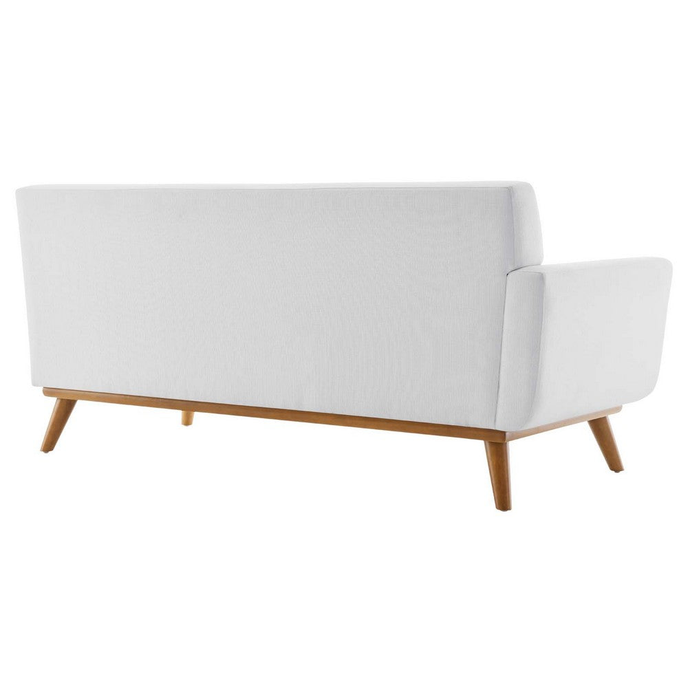 Engage Left-Arm Upholstered Fabric Loveseat by Modway| White