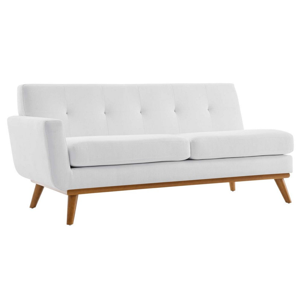 Engage Left-Arm Upholstered Fabric Loveseat by Modway| White